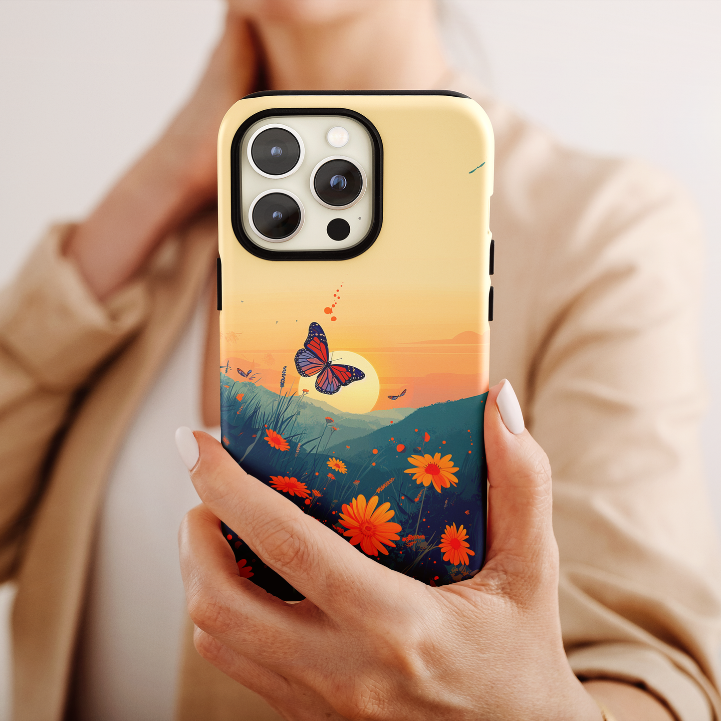 Flutter Bloom (iPhone MagSafe Case)Flutter Bloom Revolutionize your iPhone's look and feel with RIMA Tough Phone Case – ultimate protection meets elegant style for iPhone 11-15. Grab yours now! 🛡️📱RimaGallery