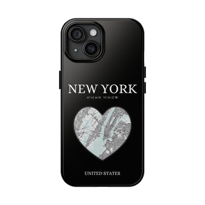 New York Heartbeat - Black (iPhone Case 11-15)