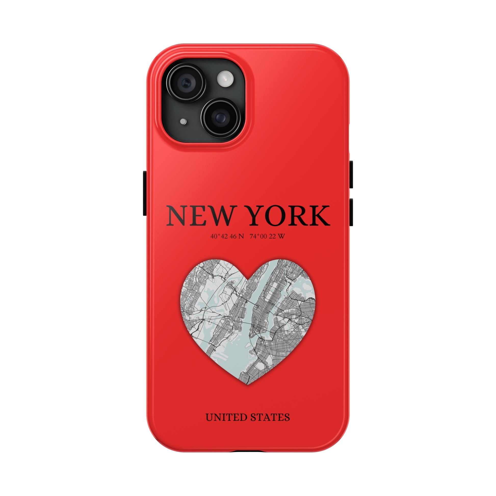 Elevate your iPhone with RimaGallery's New York Heartbeat case. Sleek design meets durability for stylish protection. Free US shipping.-York Heartbeat - Red (iPhone Case 11-15)