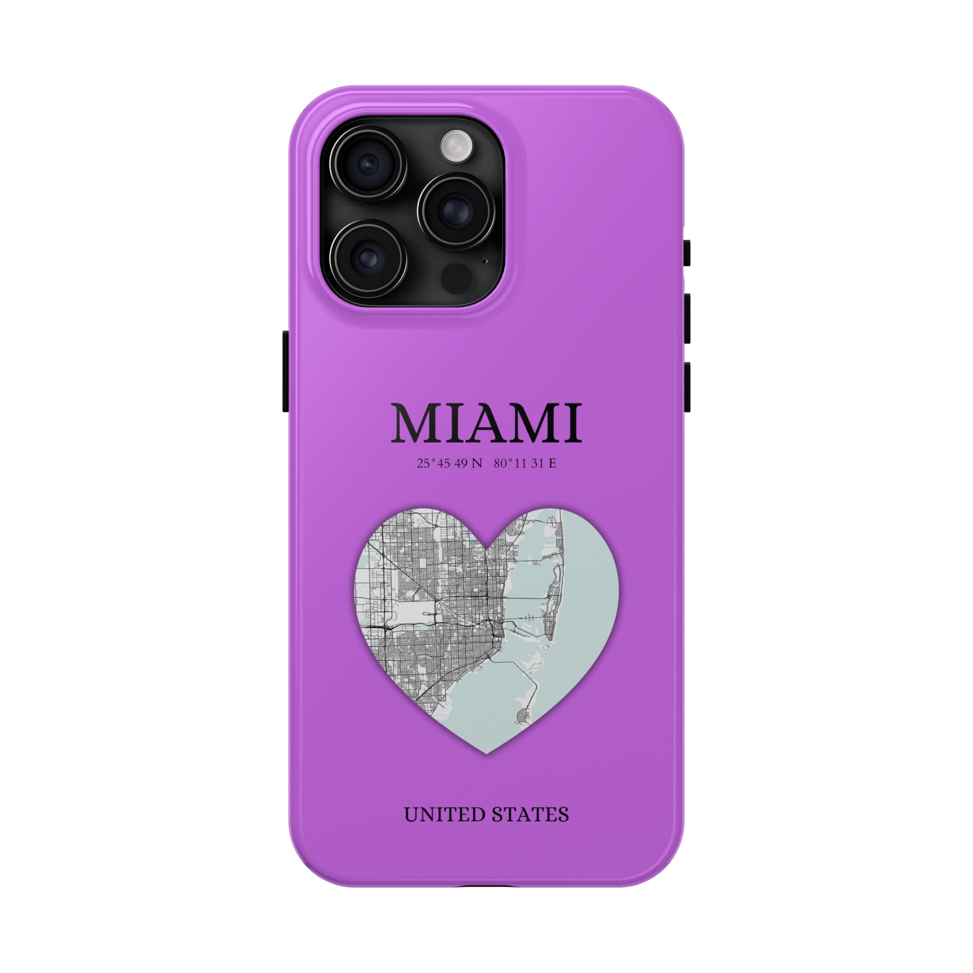 Miami Heartbeat - Purple (iPhone Case 11-15)Capture the essence of MIAMI with RimaGallery's Heartbeat Purple iPhone case, blending durable protection and unique design. Perfect for iPhone 11-15 models. Free shRimaGallery