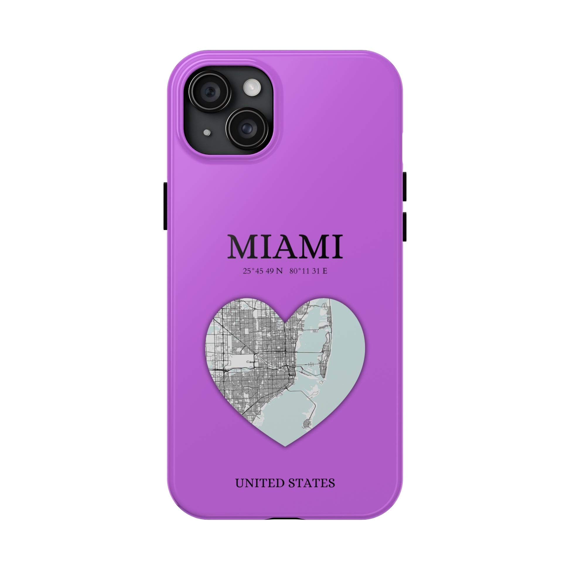 Miami Heartbeat - Purple (iPhone Case 11-15)Capture the essence of MIAMI with RimaGallery's Heartbeat Purple iPhone case, blending durable protection and unique design. Perfect for iPhone 11-15 models. Free shRimaGallery