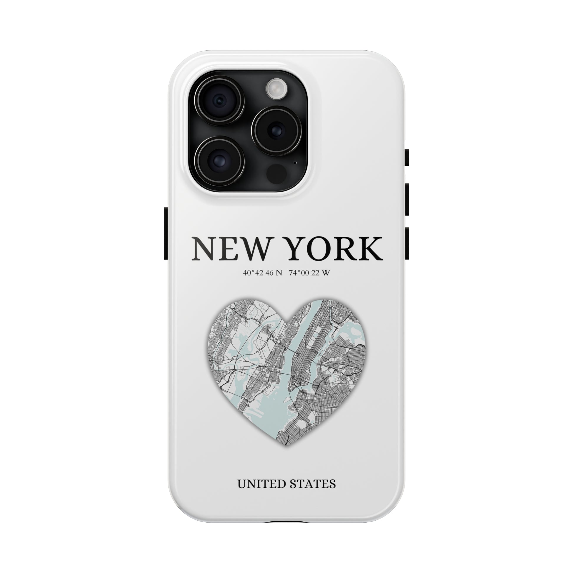 Elevate your iPhone with RimaGallery's New York Heartbeat case. Sleek design meets durability for stylish protection. Free US shipping.-York Heartbeat - White (iPhone Case 11-15)