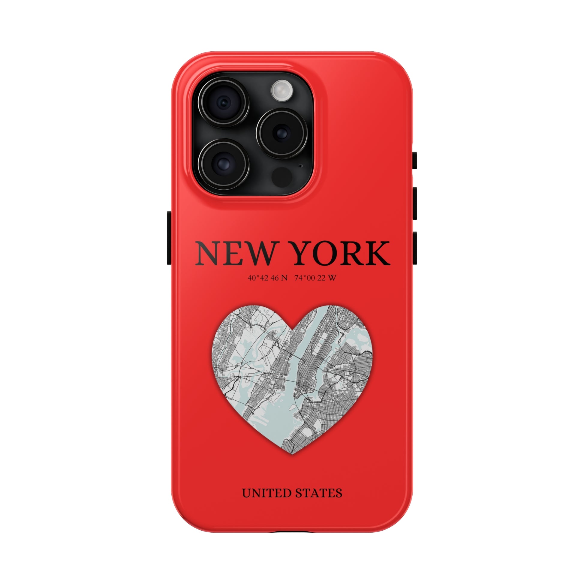 Elevate your iPhone with RimaGallery's New York Heartbeat case. Sleek design meets durability for stylish protection. Free US shipping.-York Heartbeat - Red (iPhone Case 11-15)