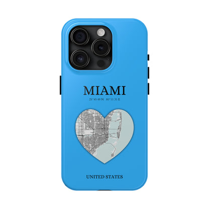 Miami Heartbeat - Sky Blue (iPhone Case 11-15)Capture the essence of Miami with RimaGallery's Heartbeat Sky Blue iPhone case, blending durable protection and unique design. Perfect for iPhone 11-15 models. Free RimaGallery