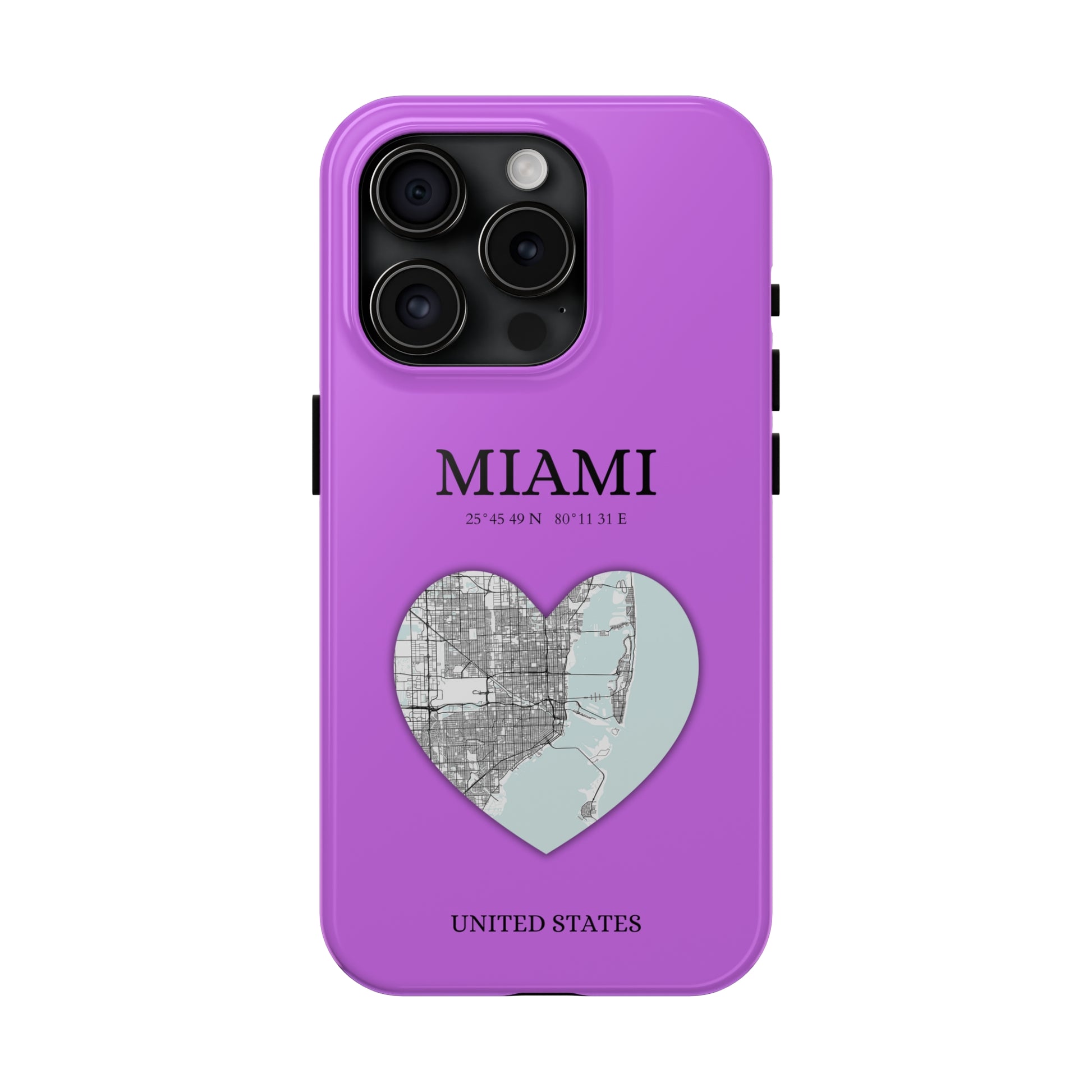 Miami Heartbeat - Purple (iPhone Case 11-15)Capture the essence of MIAMI with RimaGallery's Heartbeat Purple iPhone case, blending durable protection and unique design. Perfect for iPhone 11-15 models. Free shRimaGallery