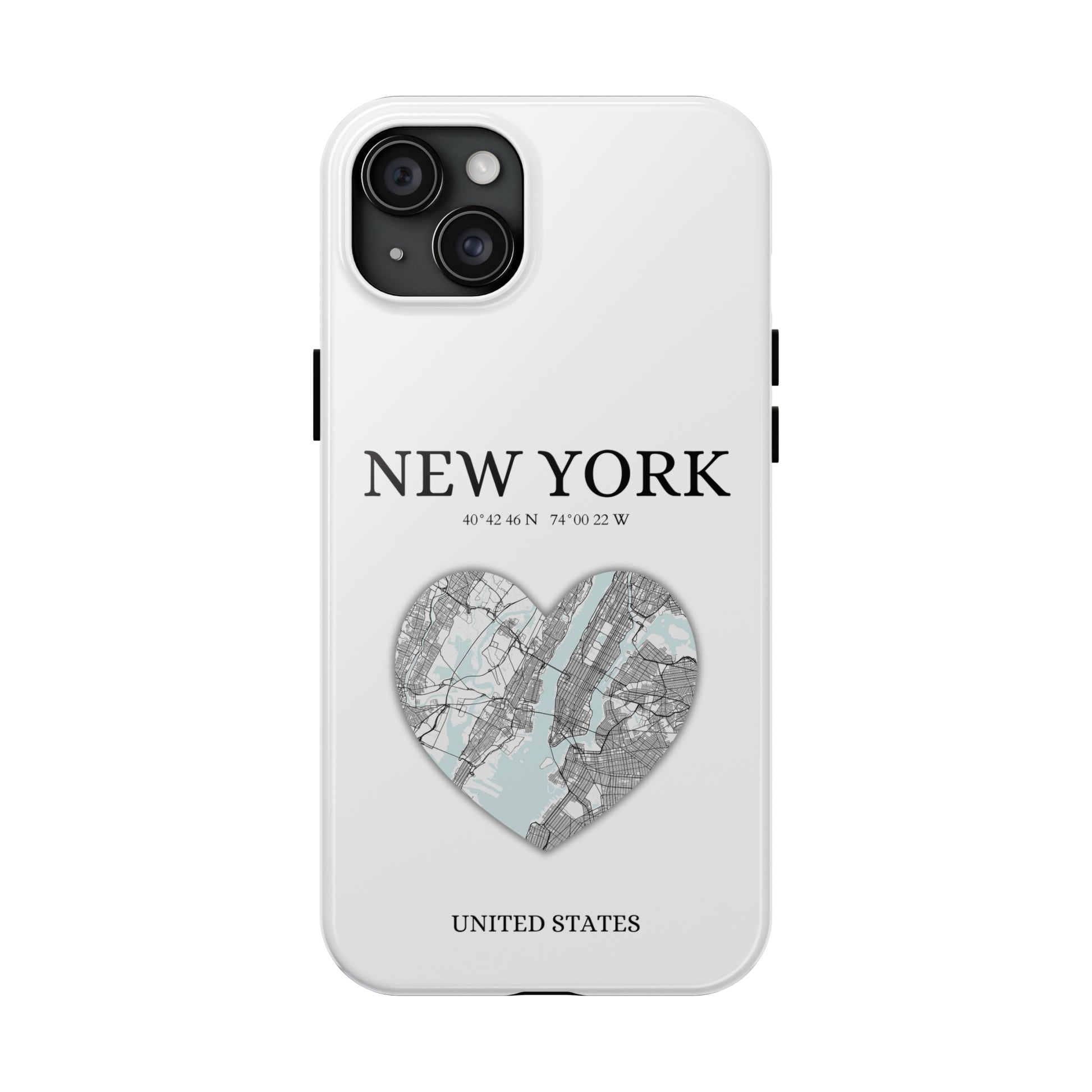 Elevate your iPhone with RimaGallery's New York Heartbeat case. Sleek design meets durability for stylish protection. Free US shipping.-York Heartbeat - White (iPhone Case 11-15)