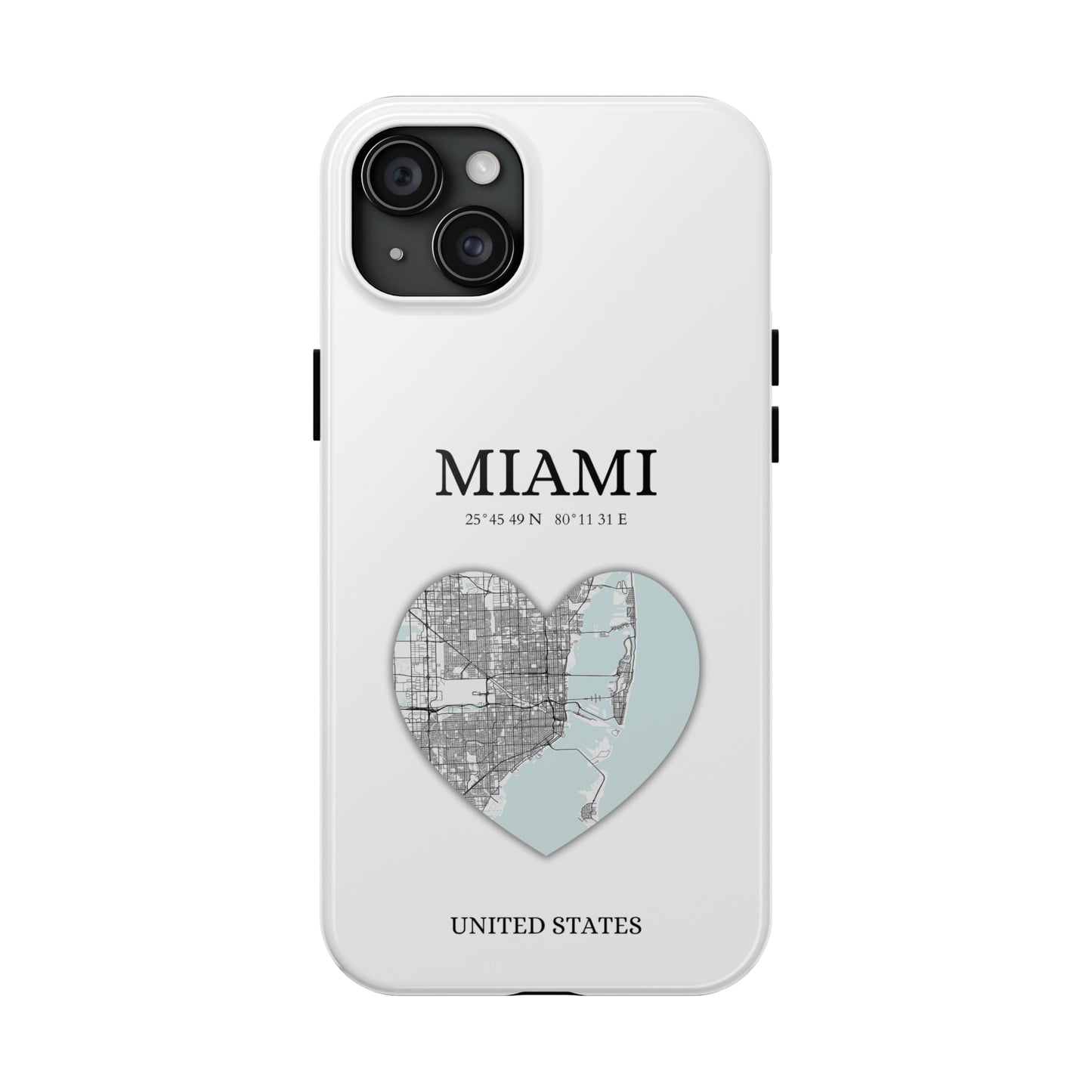 Miami Heartbeat - White (iPhone Case 11-15)