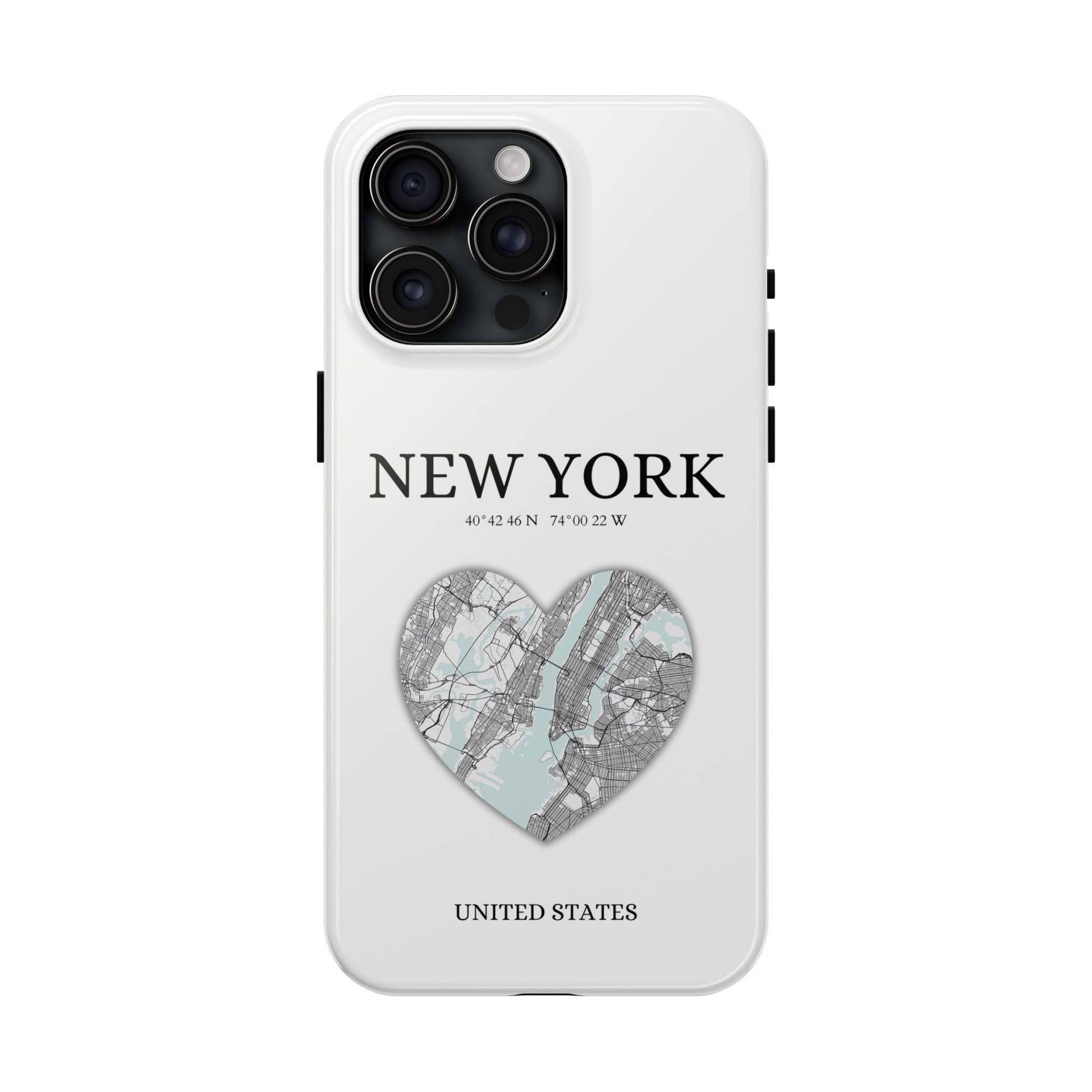 Elevate your iPhone with RimaGallery's New York Heartbeat case. Sleek design meets durability for stylish protection. Free US shipping.-York Heartbeat - White (iPhone Case 11-15)