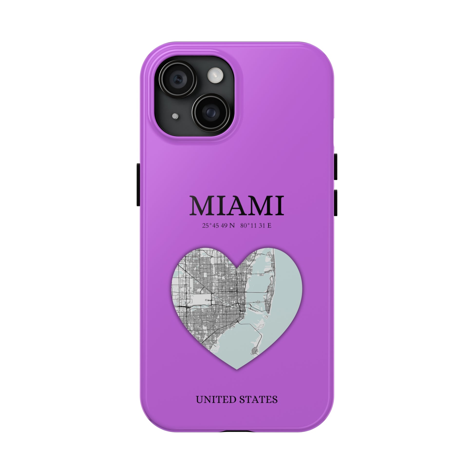 Miami Heartbeat - Purple (iPhone Case 11-15)Capture the essence of MIAMI with RimaGallery's Heartbeat Purple iPhone case, blending durable protection and unique design. Perfect for iPhone 11-15 models. Free shRimaGallery