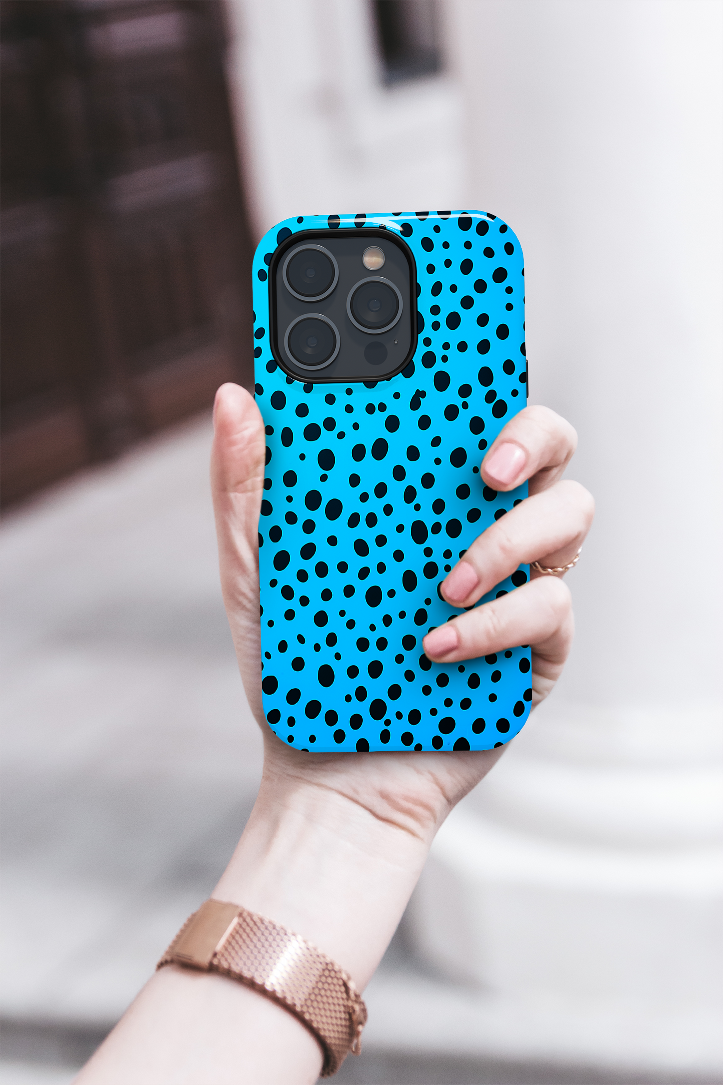 Dotted Delight - Sky Blue (iPhone Case 11-15)